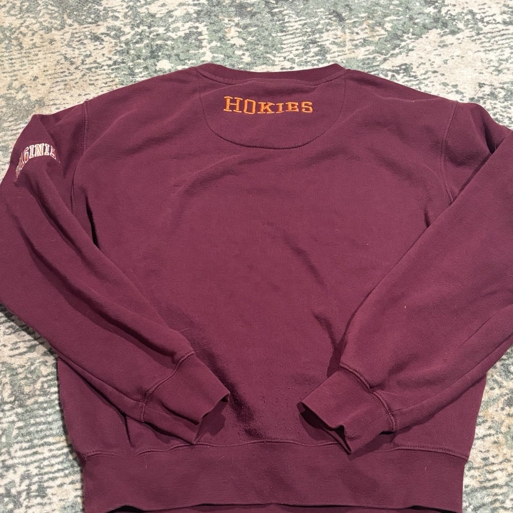 Vintage Colosseum Virginia Tech Sweatshirt Maroon Medium - Picture 2 of 6